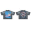 ROUGHPLAY Grey Star‑Speckled Boxy Cropped T‑Shirt