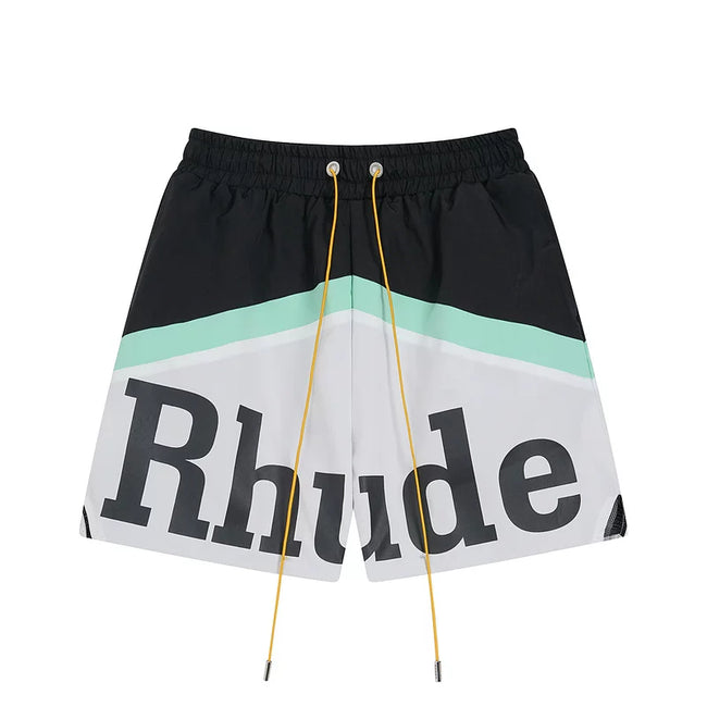 Rhude Color Block Logo Nylon Shorts Hover Image