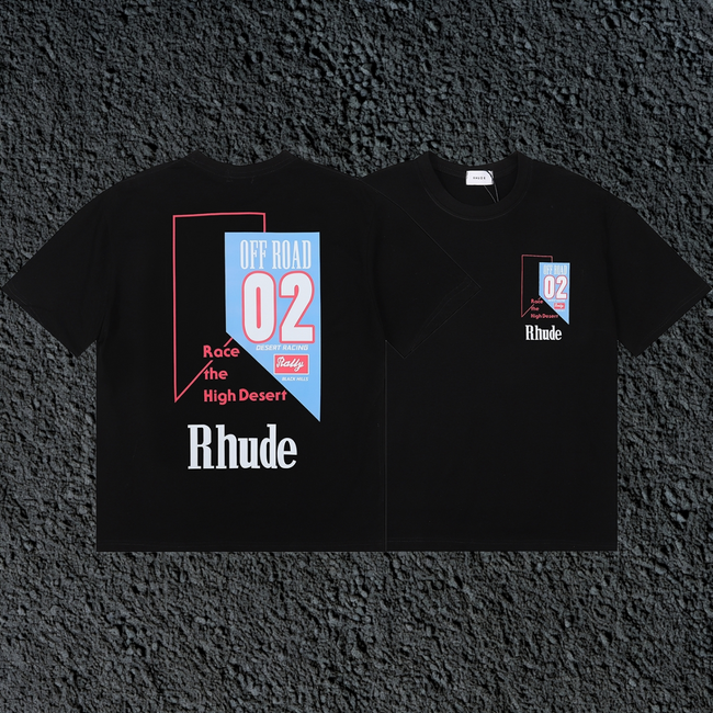 Rhude Off Road 02 High Desert Racing Dual Sided Black Oversized T‑Shirt Hover Image