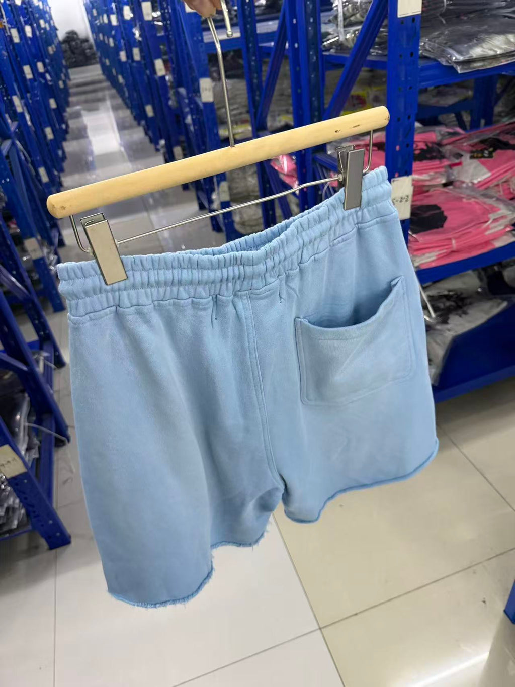 Play Hollywood Vintage‑Wash Light‑Blue Sweat Shorts