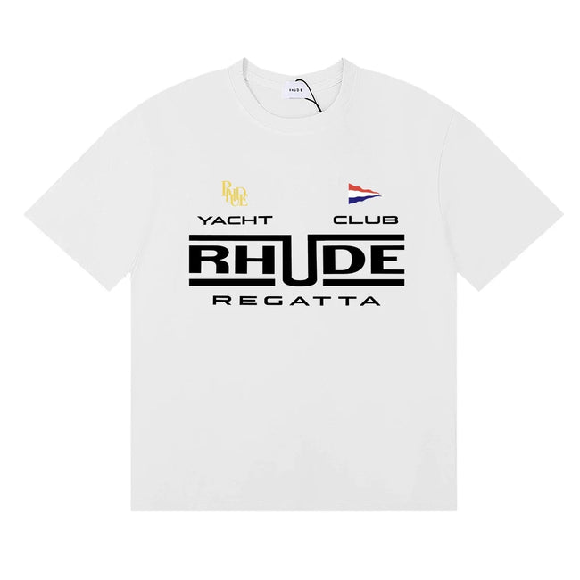 Rhude Yacht Club Regatta Flag Logo White Oversized T‑Shirt Hover Image