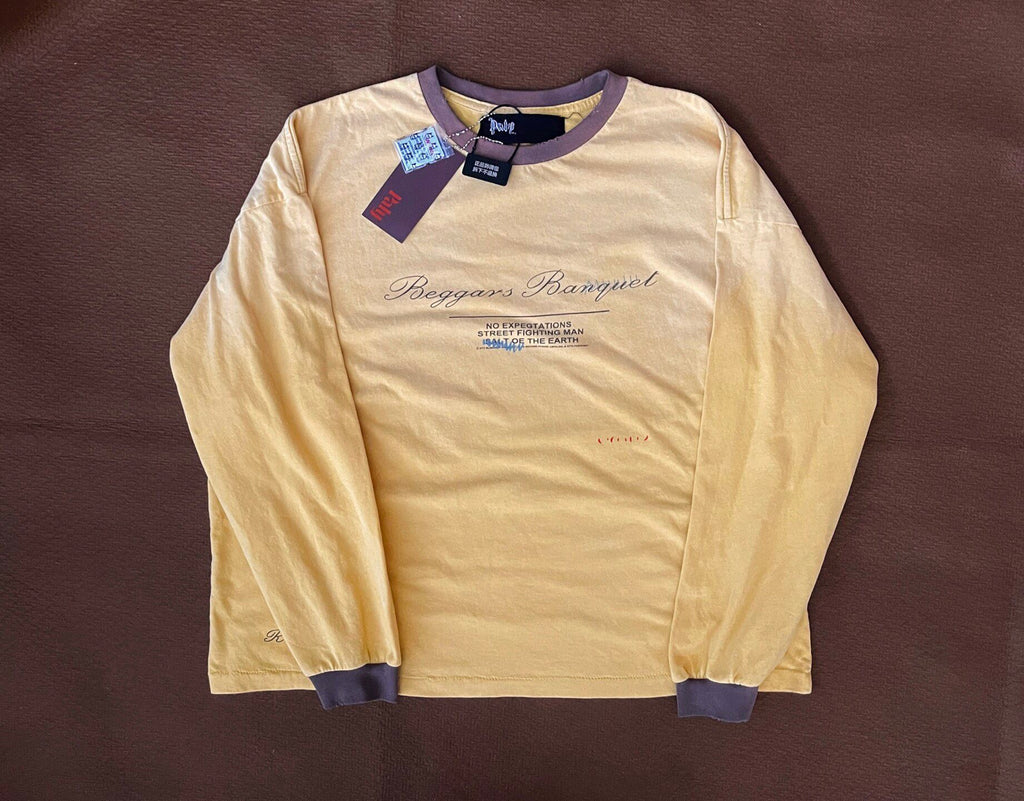 Play Hollywood Vintage‑Wash Yellow Long Sleeve T‑Shirt