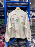 Play Hollywood Vintage‑Wash Cream Cropped Oversized Hoodie（副本）