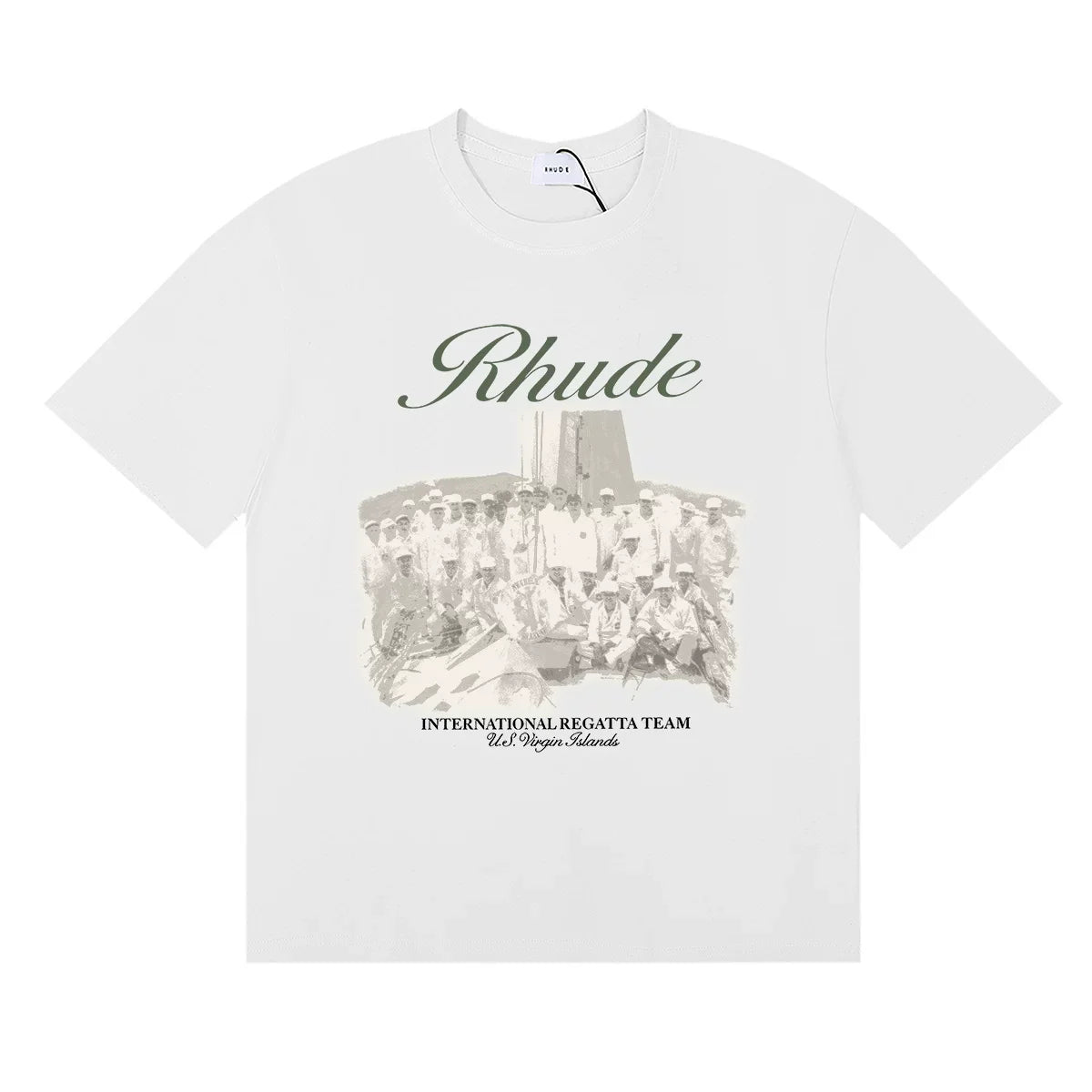 Rhude International Regatta Team Vintage Photo Print Oversized T‑Shirt
