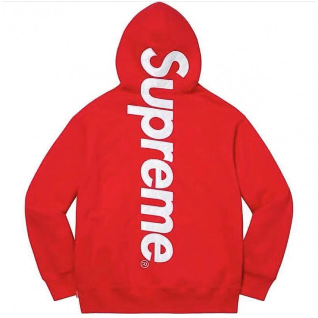 Supreme Vertical Logo Hooded Sweatshirt - Red Hover Image