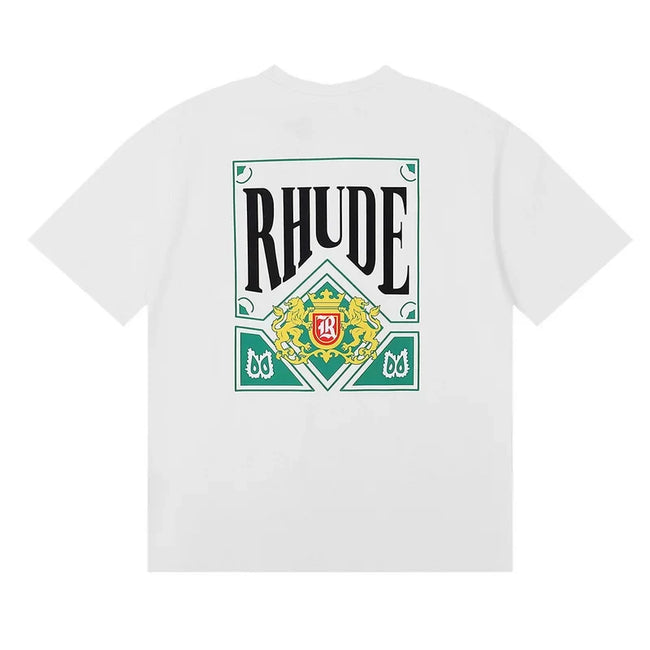 Rhude Men Royal Crest Graphic Street T‑Shirt Hover Image