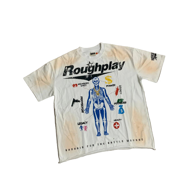 Roughplay  Sun‑Faded Cropped Street‑Grunge T‑Shirt Hover Image