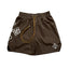Rhude Cross Graphic Brown Nylon Shorts