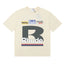 Rhude Big B Letter Racing Badge Patch‑Style Cream Oversized T‑Shirt