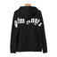 Palm Angels Curved Logo Back Shoulder Hoodie - Black/White