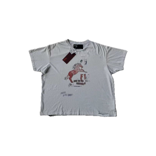 Play Hollywood F1 One In The Chamber Wild Horse Doodle‑Graphic Cropped Boxy Short‑Sleeve Tee Hover Image