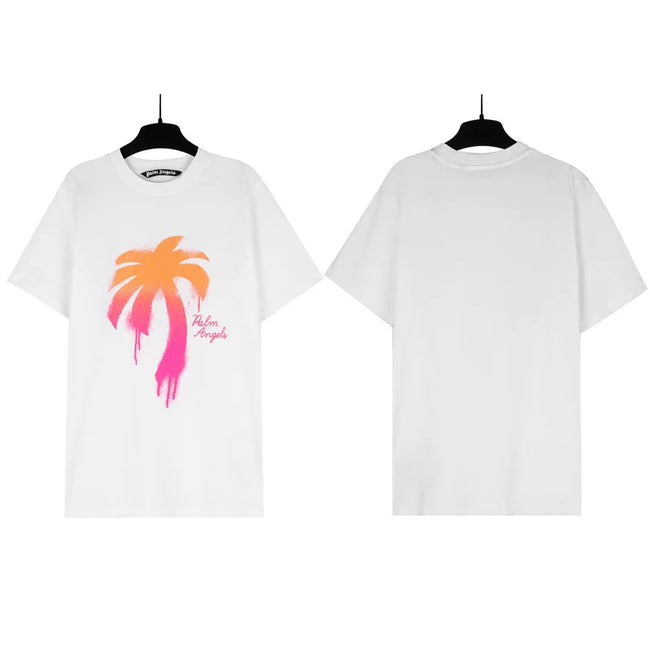 Palm Angels Gradient Palm Tree Graphic T-Shirt - White Hover Image