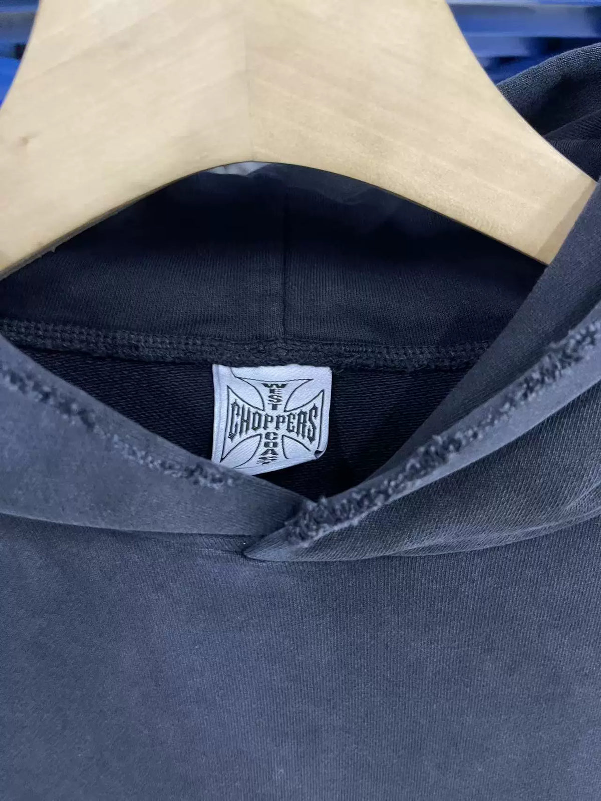 West Coast Choppers Skull Cross Dual‑Side Vintage Wash Pullover Hoodie Black