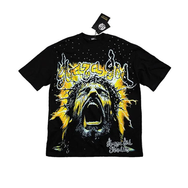 Glazagod Graphic Heavyweight T-Shirt Oversized-BLACK Hover Image