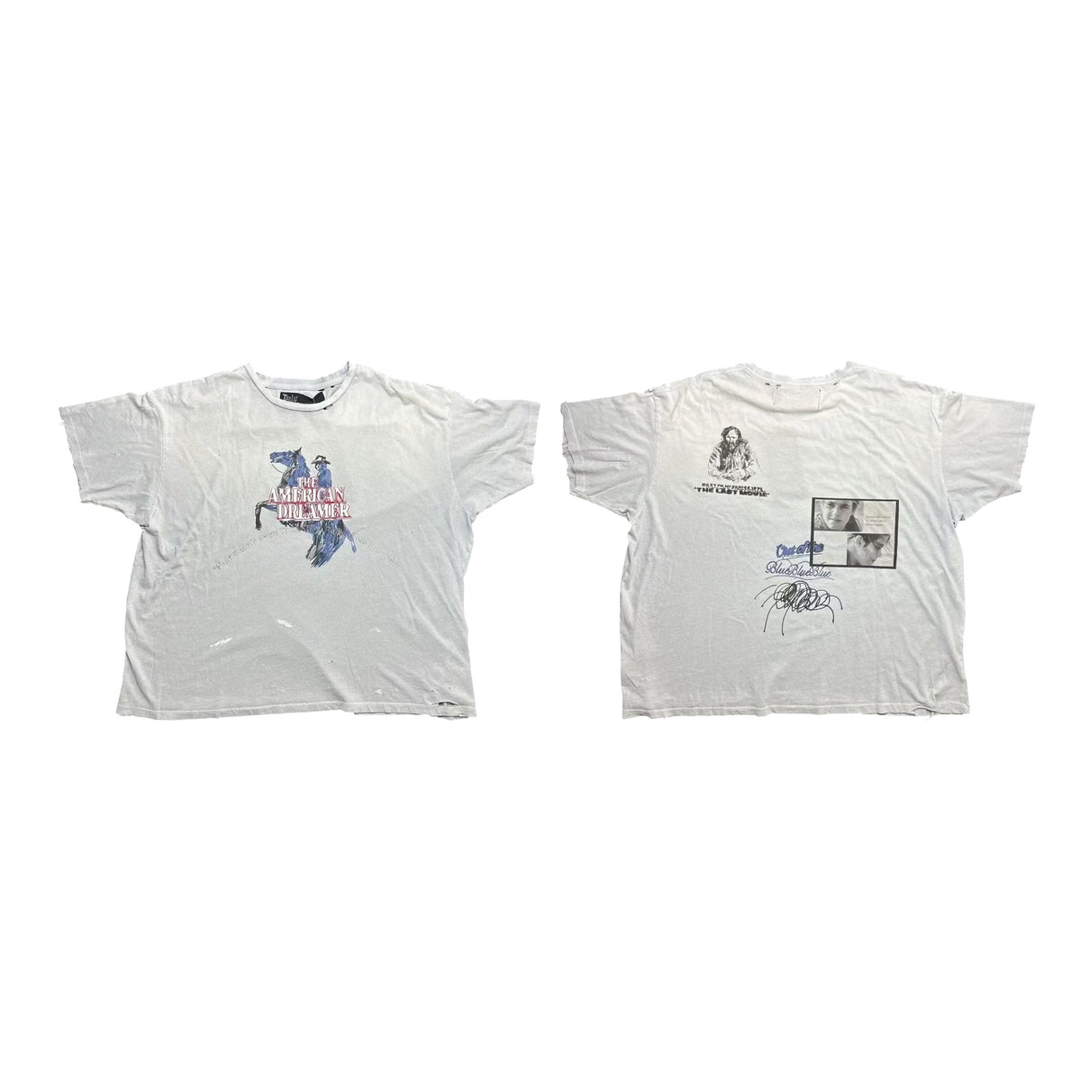 Play Hollywood The American Dreamer Cowboy Horse Front‑Back Dual‑Print Cropped Boxy Short‑Sleeve Tee