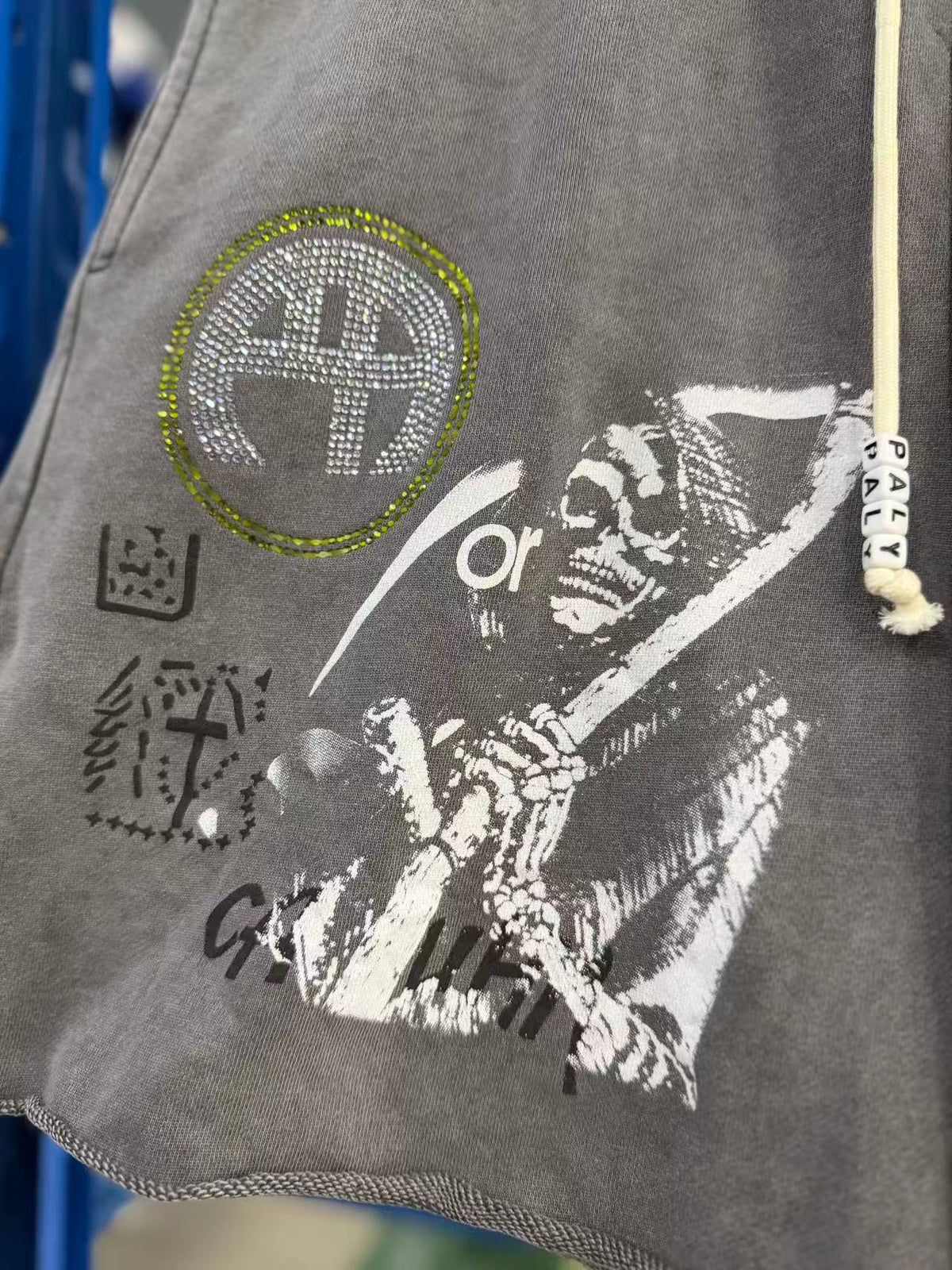 Play Hollywood Vintage‑Wash Grey Sweat Shorts