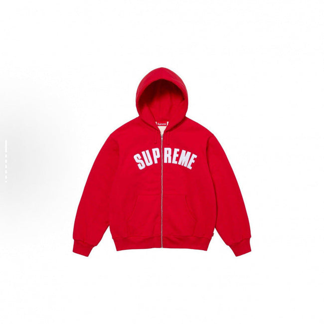Supreme Arc Thermal Lined Zip Up Hooded Sweatshirt - Red Hover Image
