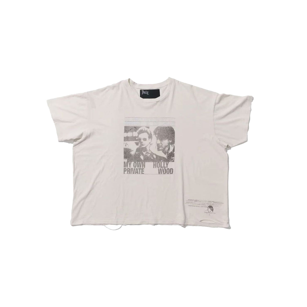 Play Hollywood My Own Private Hollywood Black‑White Photo‑Print Cropped Boxy Short‑Sleeve Tee