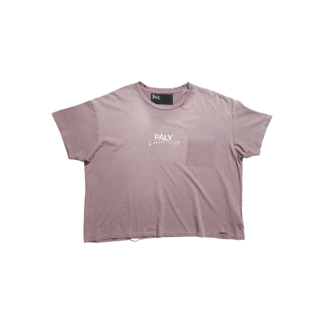 Play Hollywood PALY Faded Distressed Pocket Cropped Boxy Short‑Sleeve Tee Hover Image