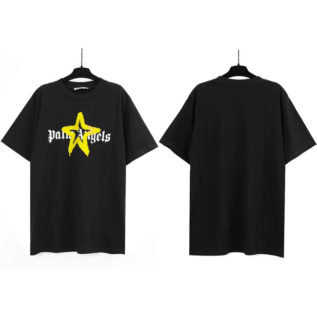 Palm Angels Graffiti Star Logo T-Shirt - Black Hover Image