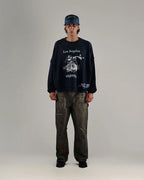 Play Hollywood Vintage‑Wash Black Cropped Crewneck Sweatshirt