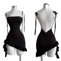 Backless Lace up Dress