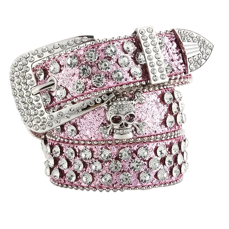 Rhinestone Skull Belt