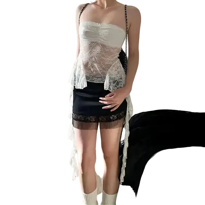 Lace Irregular Top