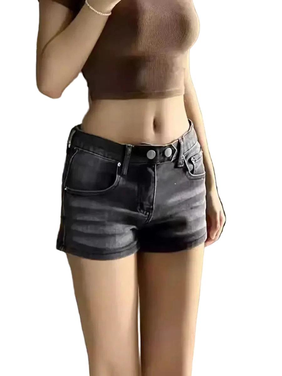 Grey Denim Shorts