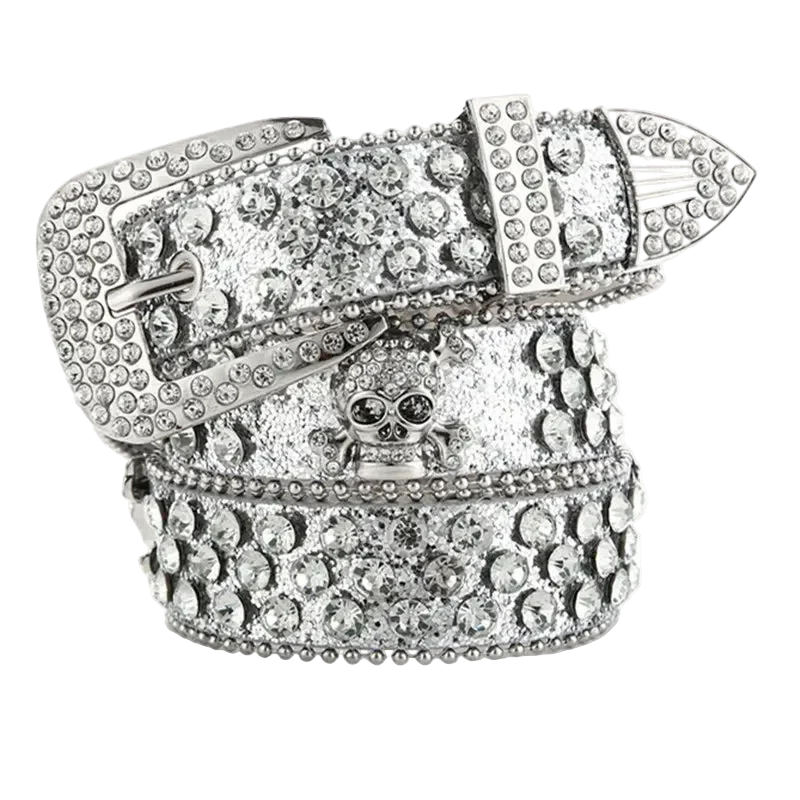 Rhinestone Skull Belt