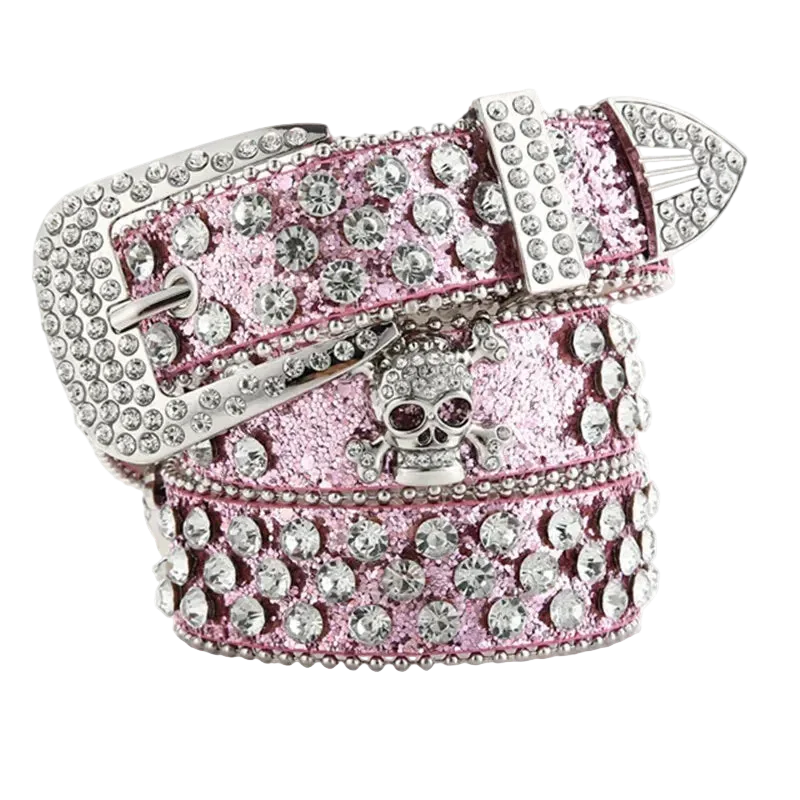 Rhinestone Skull Belt