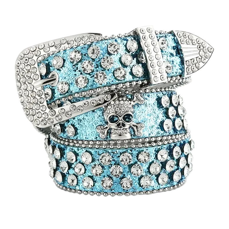 Rhinestone Skull Belt