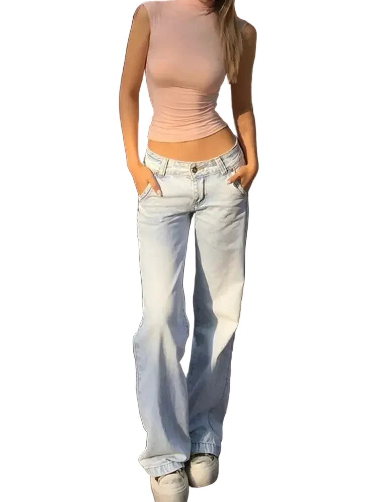 Light Blue Low Waist Jeans