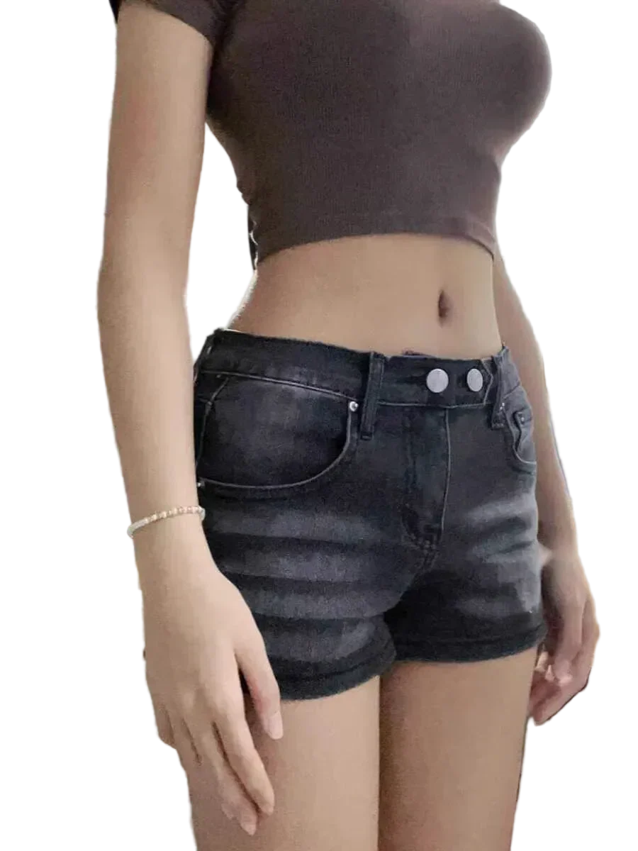 Grey Denim Shorts