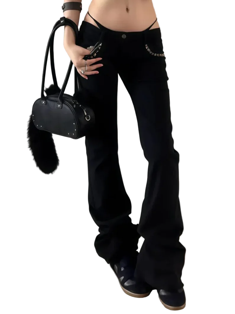 Black Low Rise Jeans