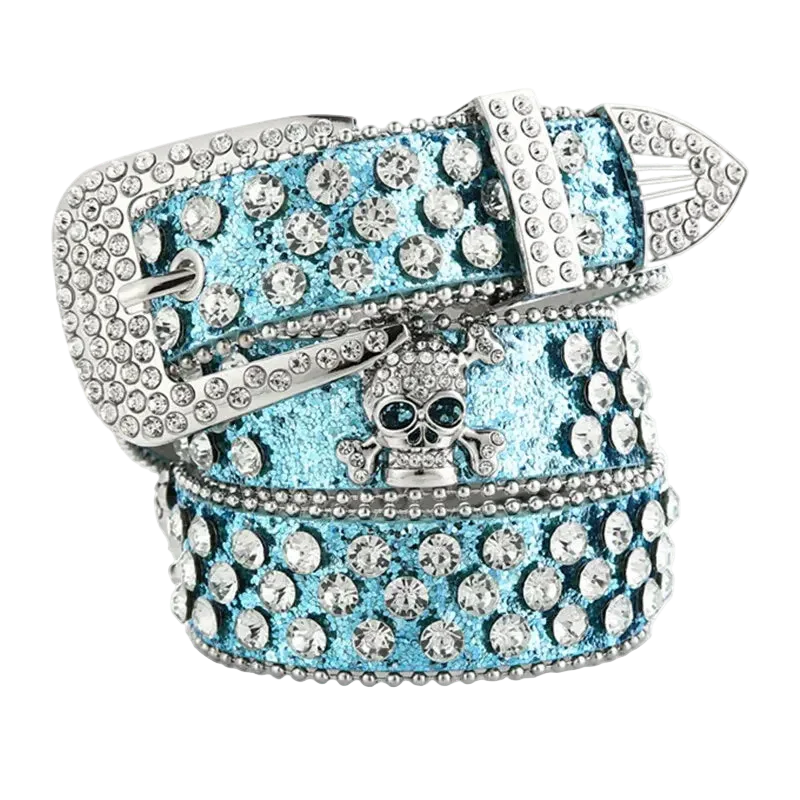 Rhinestone Skull Belt