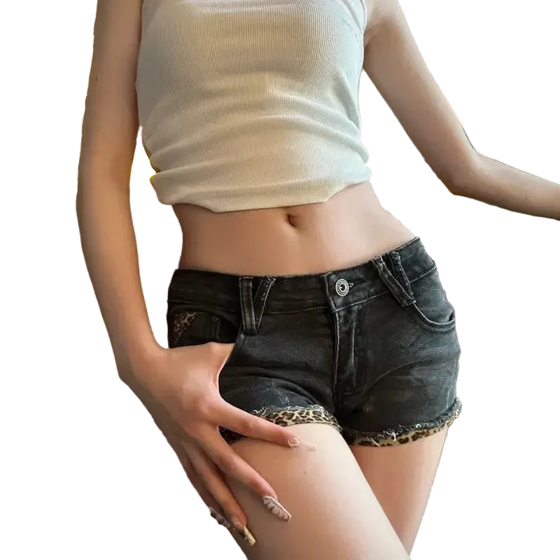 Black Leopard Shorts