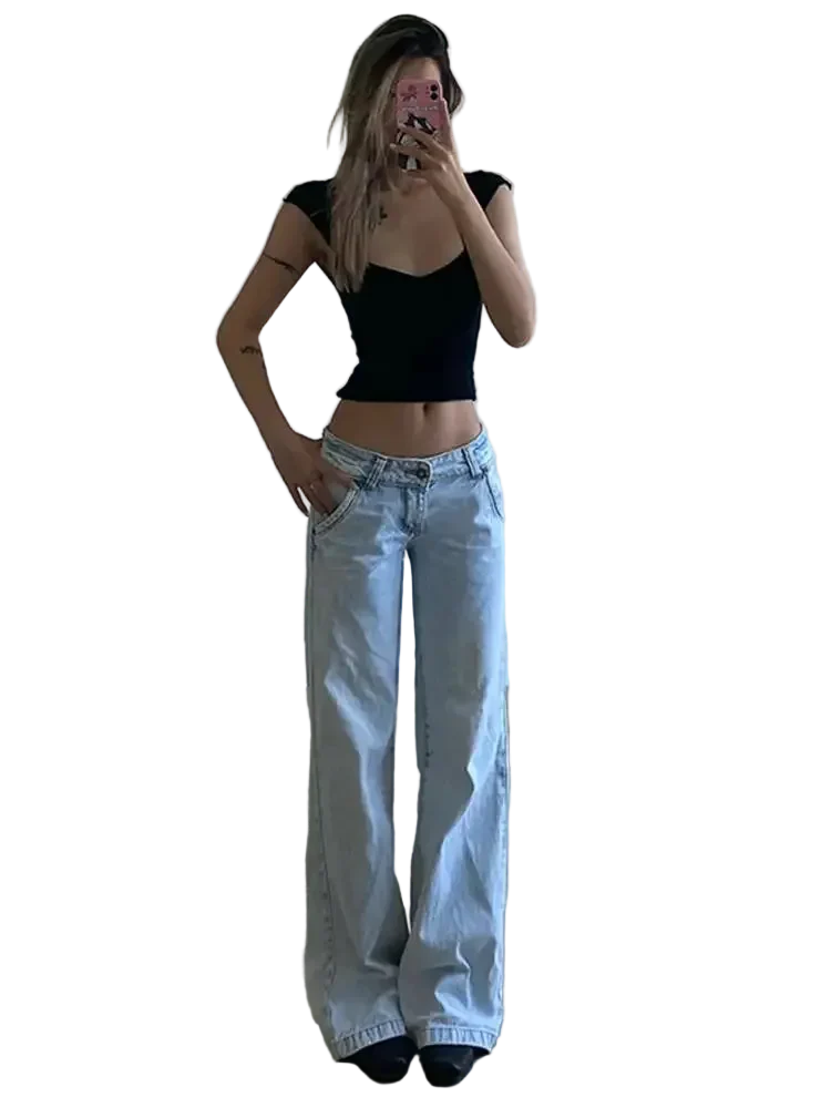 Light Blue Low Waist Jeans