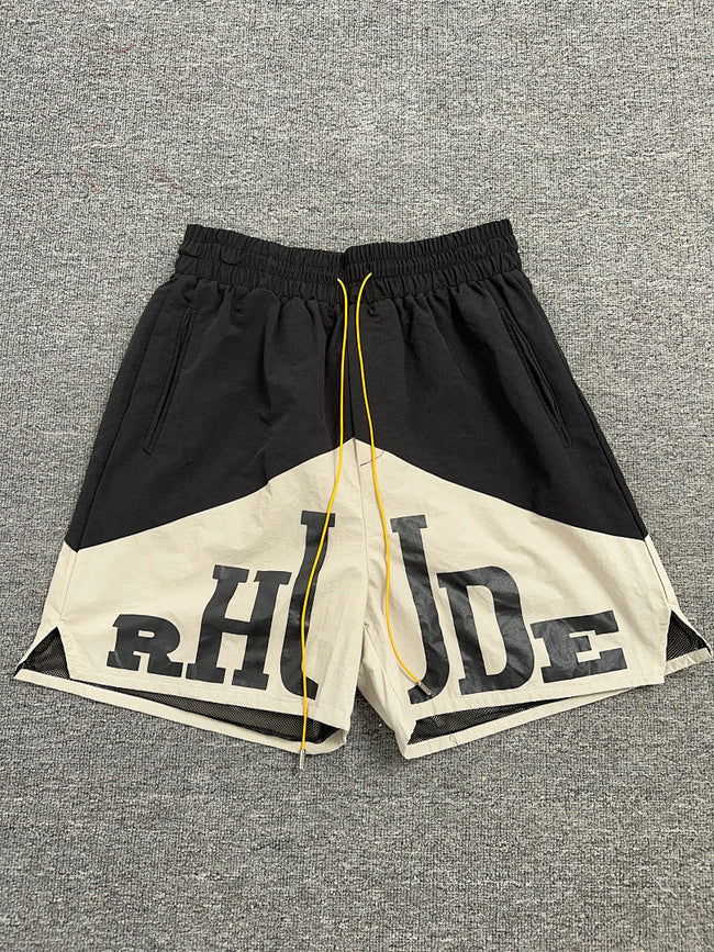 Rhude Two‑Tone Color Block Nylon Shorts Hover Image
