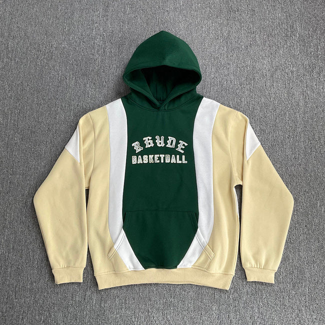Rhude Basketball green Color Block Hoodie Hover Image