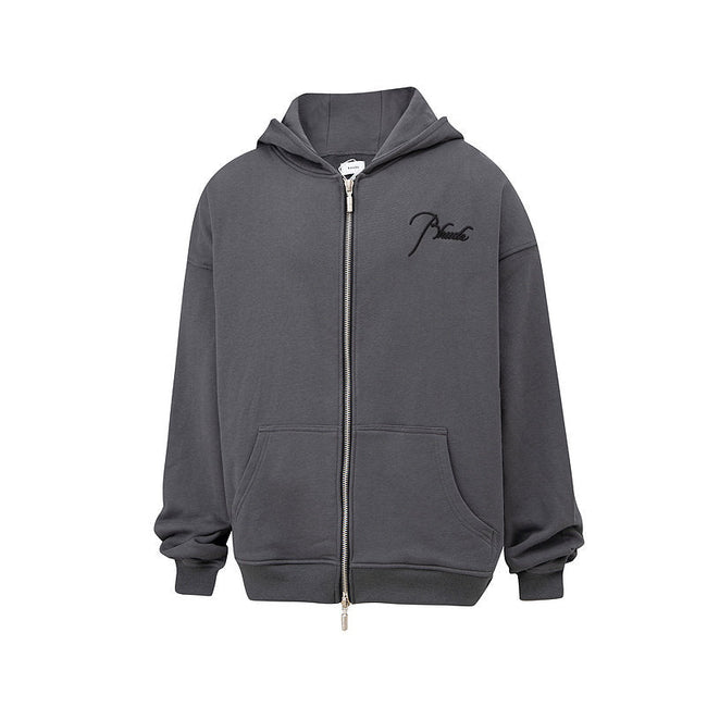 Rhude Script Logo Full Zip Hoodie Hover Image