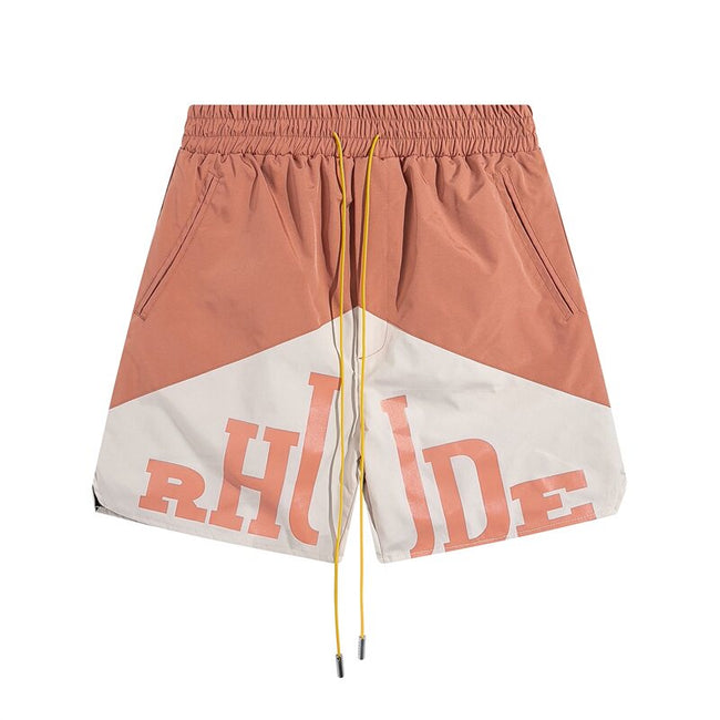 Rhude Big Logo Color Block Nylon Shorts Hover Image