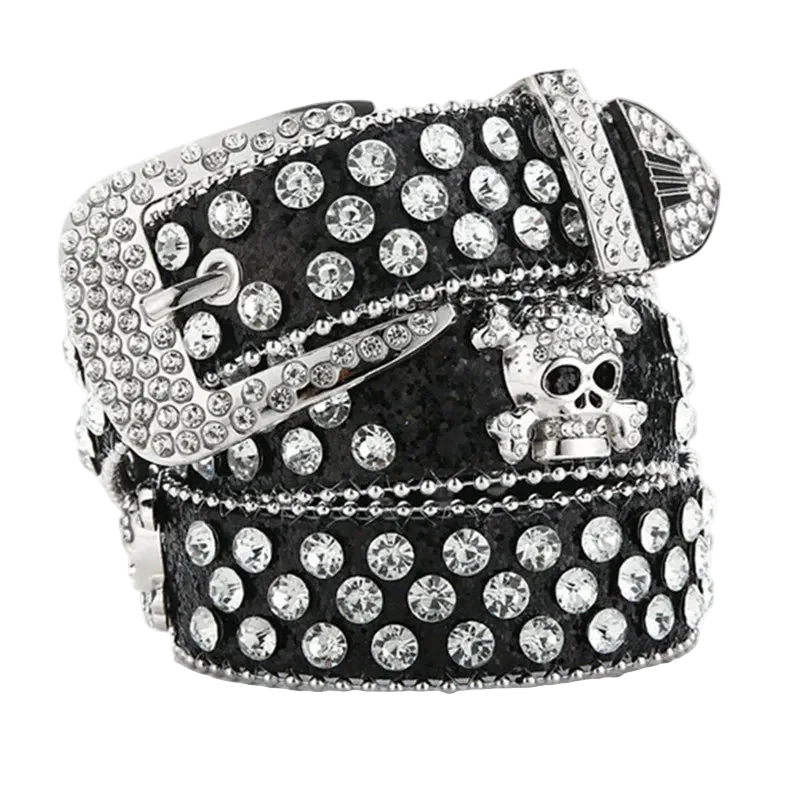 Rhinestone Skull Belt