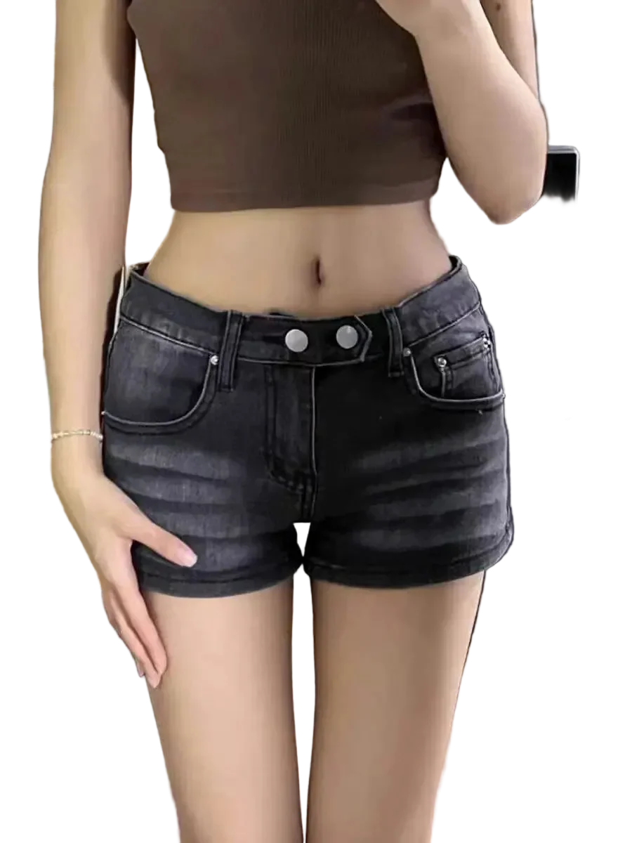 Grey Denim Shorts