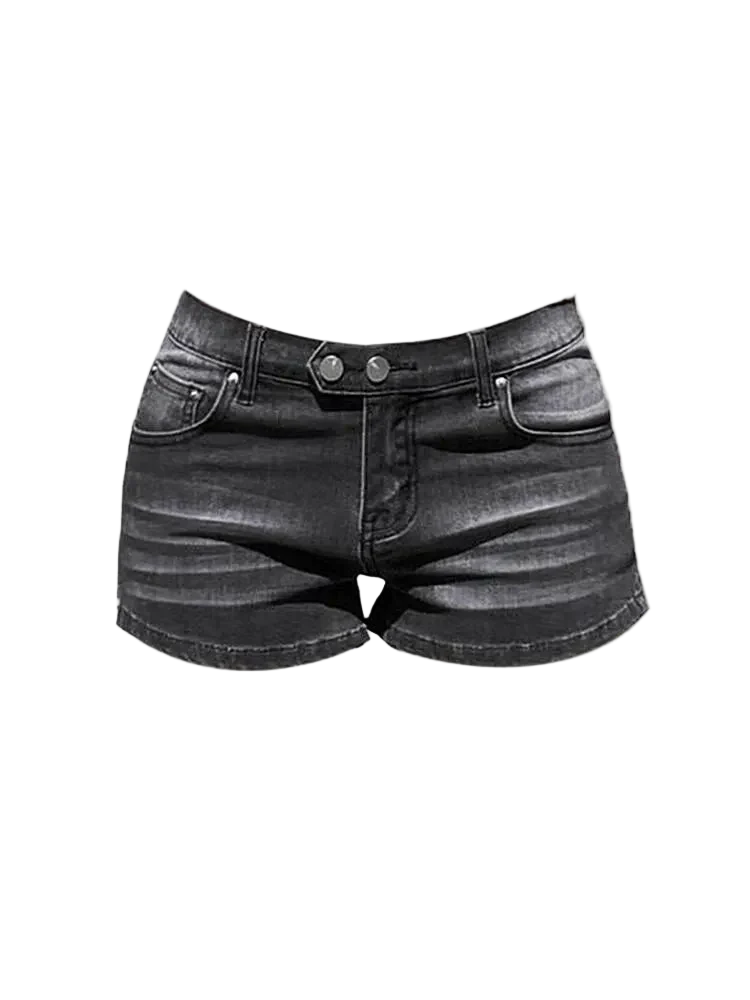 Grey Denim Shorts
