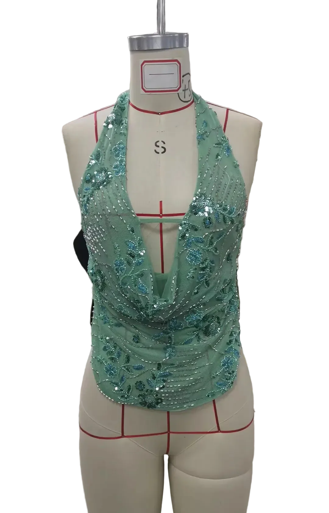V Neck Sequin Top