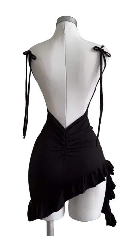 Backless Lace up Dress