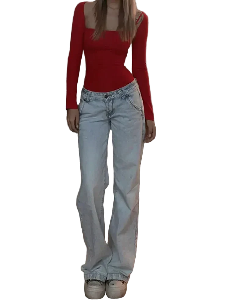 Light Blue Low Waist Jeans