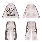Vale Forever Vintage Bee Graphic Hoodie & Striped Sweatpants Set - Off White