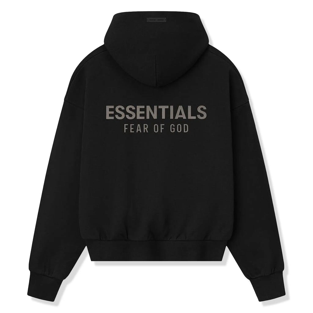 Fear Of God Essentials Classic Fleece Jet Black Hoodie (FW25)